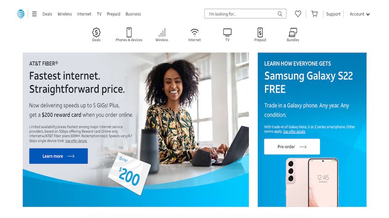 AT&T home page