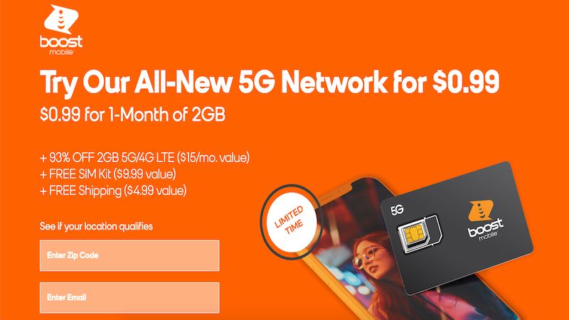 Boost Mobile home page