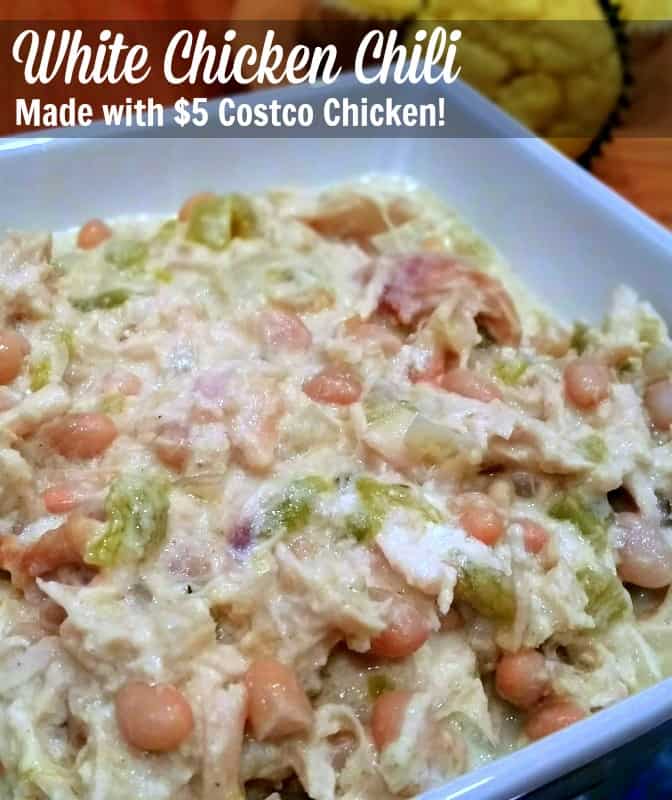 White Chicken Chili Recipe (Made with $5 Costco Chicken!)
